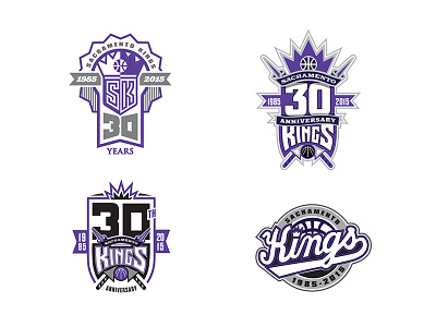 Sacramento Kings 30th Anniversary Logos 30th anniversary basketball crown kings logo nab sacramento sports
