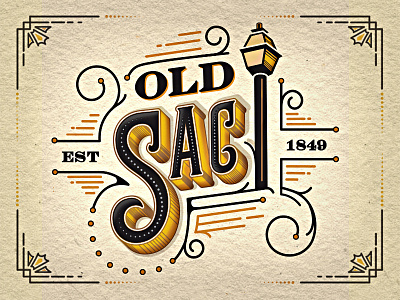 Old Sacramento Social Logo lettering logo old sac old sacramento type typography victorian vintage