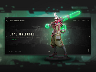 Ekko Unlocked Launch composite ekko figure interface league league of legends merch riot games statue type ui