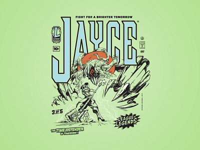 Comic Collection Jayce illustration jayce league of legends merch riot games t shirt tee type typography