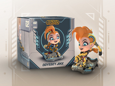 Odyssey Jinx Figure Packaging box box design figure league of legends merch odyssey jinx packaging riot games series 3