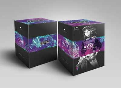 KDA Akali Statue Packaging dieline illustration league of legends packaging design riot games special edition statue system