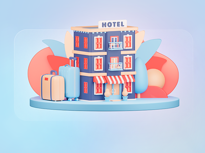 Hotel 3d illustration
