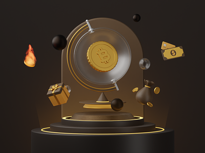 Cryptocurrency concept 3d art app bitcoin blender c4d coin colorful crypto cryptocurrency dogecoin icon illustration money render site ui ux web