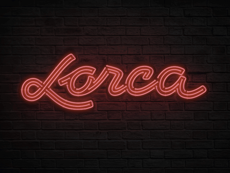 Lorca bar branding cafe design gif handlettering lettering logo logotype lorca neon sign typography