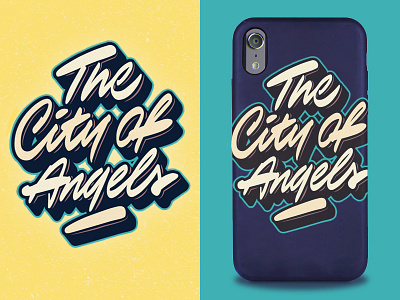 The city of angels brushpen custom type design freelance handlettering la lettering logo logotype los angeles print type typography vector
