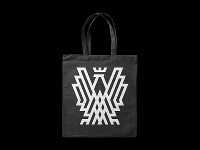 Eagle Tote Bag beak claws crown design eagle emblem logo mark redesign screen printing symbol tote bag wings