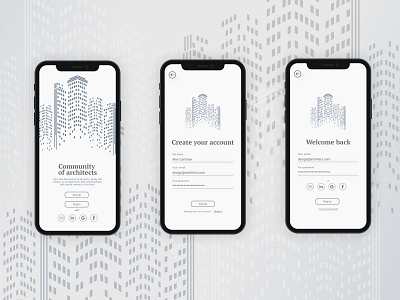Community of architects App - #DayliUi challenge Day 001 app design architect dailyui001 dailyuichallenge design sign up sign up form uidesign webdesign