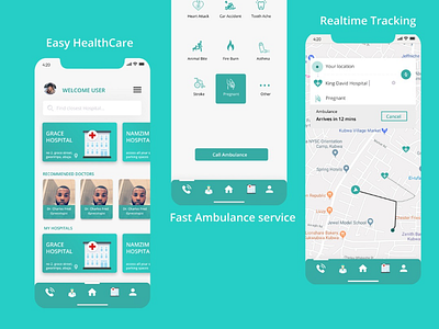 Health mobile app canvas iconic illustration prototyping