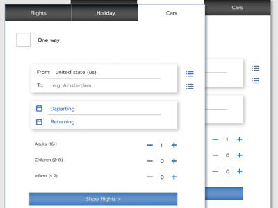 Flight booking form