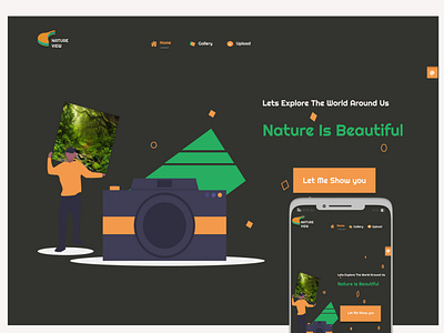 Nature view app design logo minimal ui web website