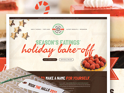 Season's Eatings Holiday Bake-Off 2017 baking challenge christmas holiday holidays mock the halls mockthehalls mockup challenge ui voting web design website