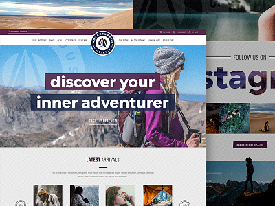 Adventurous Girl Website adventure e commerce ecommerce hiking homepage logo millennial outdoors ui web design website women