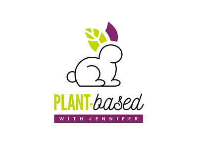 Plant-Based Logo Exploration branding bright clean green leaf logo design plant playful purple rabbit sans serif