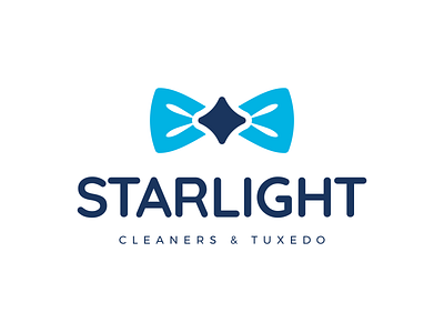 Cleaners and Tuxedo Logo blue branding bright clean cleaners corporate dry cleaners drycleaners logo design minimal modern