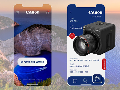 Canon App adobexd app design flat icon illustration product design ui ux web