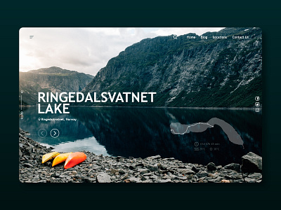 Ringedalsvatnet Lake design flat icon illustrator minimal nature product design ui ux web web design web site service website website builder website concept