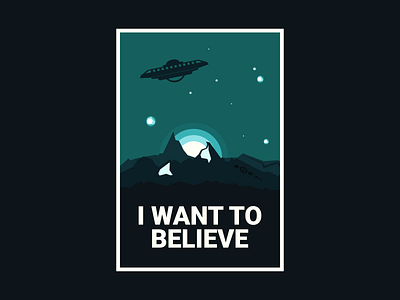 I WANT TO BELIEVE P1 design flat icon illustration illustrator minimal vector