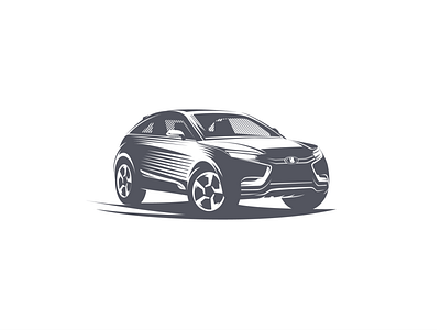 Lada XRAY автомобиль адоб иллюстратор графический дизайн дизайн логотипа иллюстрация кроссовер продаётся