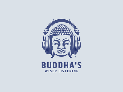 BUDDHA'S WIDER LISTENING adobe illustrator buddha for sale graphic design illustration logo design music music studio vector