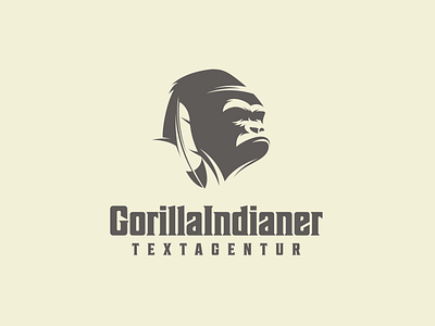 GorillaIndianer adobe illustrator communications for sale gorilla gorilla logo graphic design illustration logo design vector