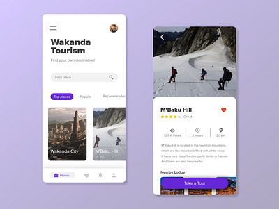 Travel App UI Design adobe adobexd android app application design mobile ui uiux ux wakanda