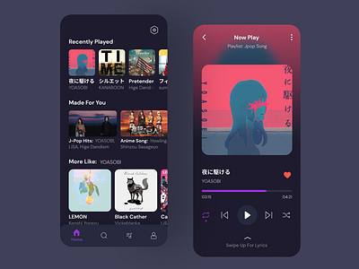 Music Player UI Design app design figma figmadesign mobile music music player ui uiux