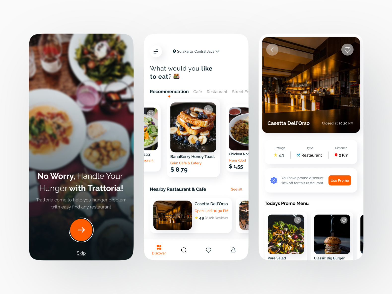 Trattoria - Food App Mobile Design by Ihya Fathurr 🤖 for Vektora on ...