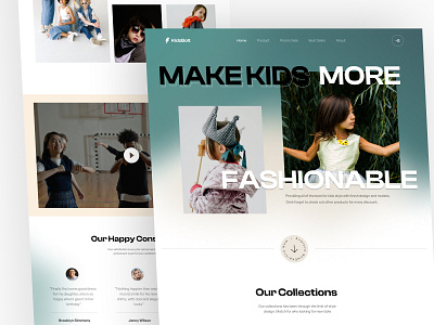 KidzBolt - Kids Fashion Store Landing Page app clothing brand design e commerce ecommerce fashion header landing page online store product shop shopify shopping ui uiux website