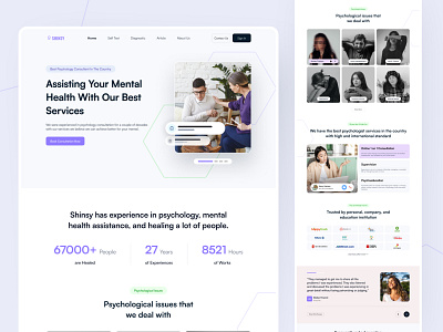 Shinsy - Psychology Consultation Landing Page clean consultant design hero landing page landingpage mental mental health professional psychology simple ui uiux web website