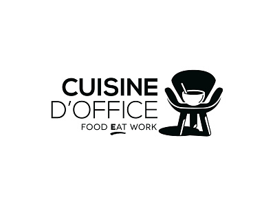 Cuisine d'Office food at work branding icon illustration logo typography vector
