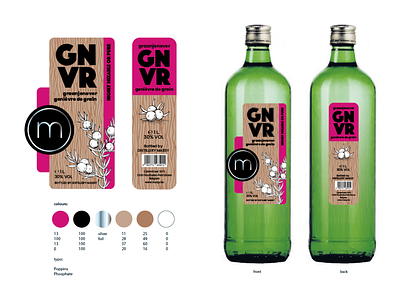Genever Label for Distillery Massy from Houthalen, Belgium branding illustration logo packaging design typography