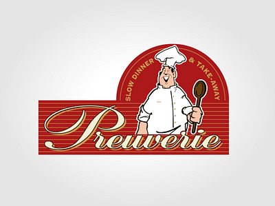 Restaurant Preuverie logo branding illustration logo typography vector