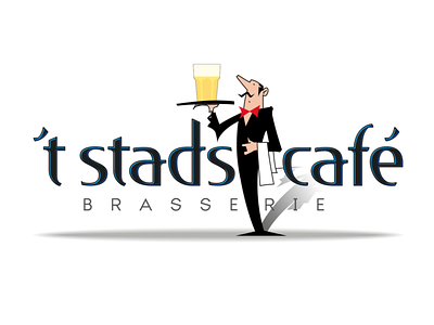 Brasserie 't Stadscafé logo branding illustration logo typography vector