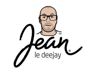 Jean le deejay logo branding illustration logo typography vector