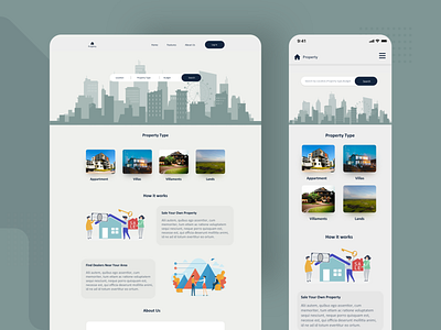 Property - Real Estate Website branding design marketing minimal property realestate sales website