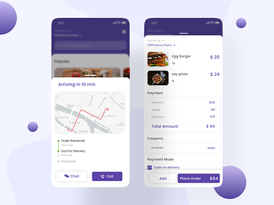 Food App app app design booking app colour palette delivery app design food app minimal orders ui