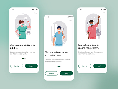 Health Care- Onboarding app app design design illustration login minimal onboarding ui vector