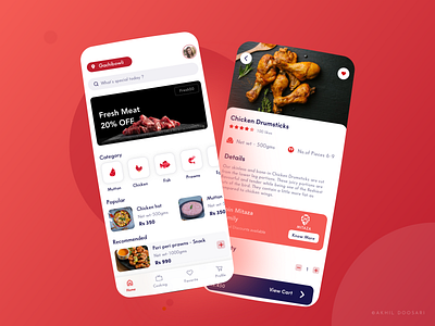 Mitaza - Meat Delivery App app app design booking app colour palette delivery app design food app minimal ui vector