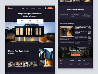 #Exploration - Property Landing Page design design web furniture landing page minimalist modern property real estate ui uidesign uiux user interface userinterface webdesign