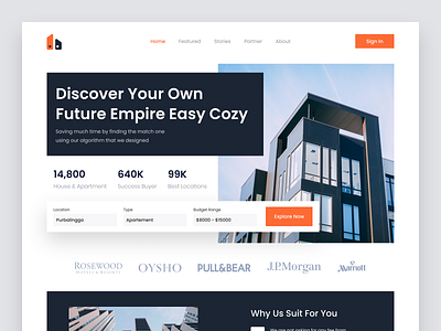 Real Estate - Hero Section apartment building house minimalist modern real estate realestate ui uidesign uiux user interface userinterface