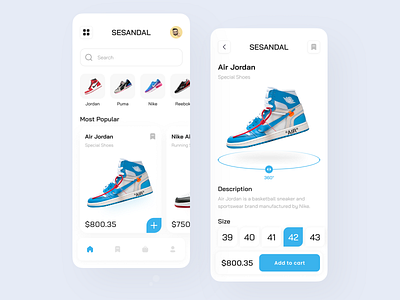 Shoes App appdesign minimalist shoes shoesapp ui uidesign user interface userinterface