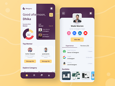 Mentoring App app course learning mentor mentorapp mentoring mentorship ui uidesign userinterface