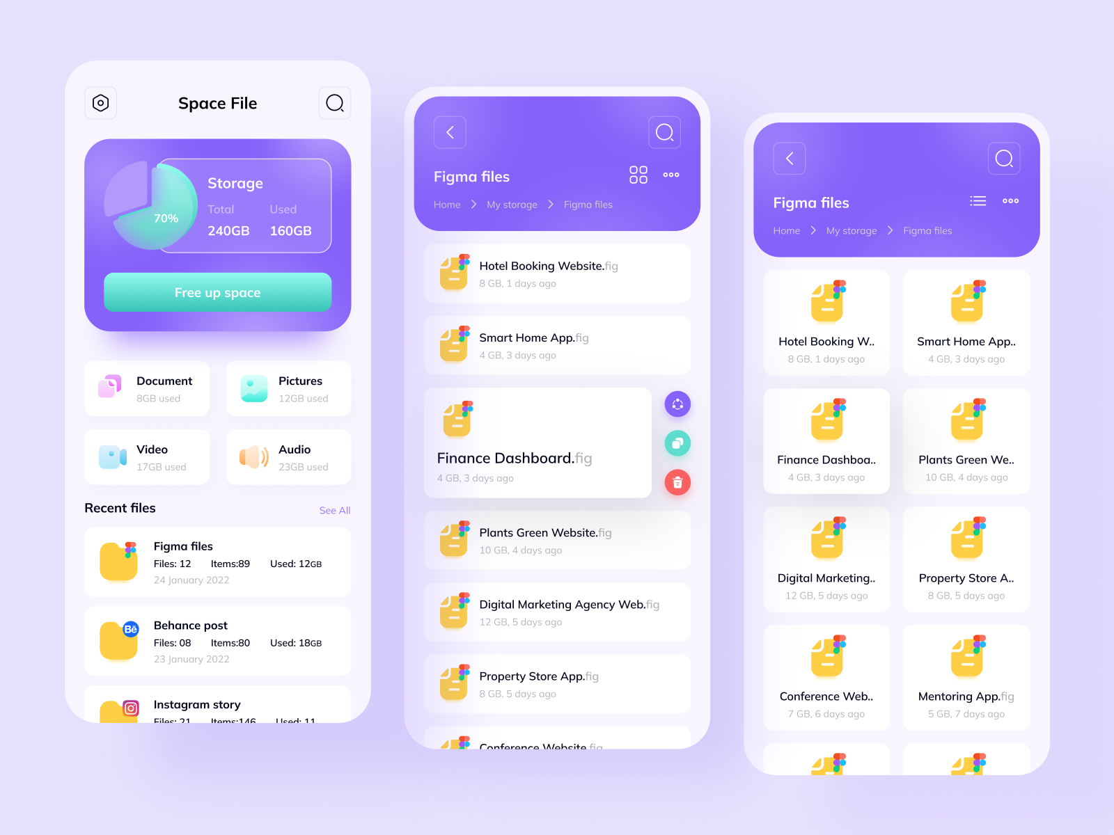 File Manager App by Dhika Endi Astowo for The Small Square on Dribbble