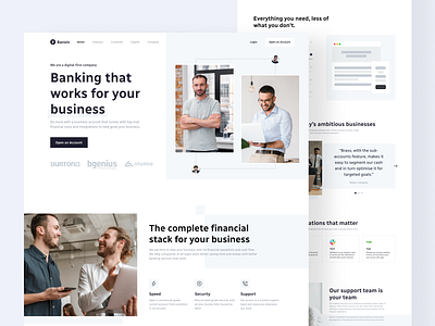 Banking Business - Landing Page company profile landing page minimalist ui uidesign uiux user interface userinterface website