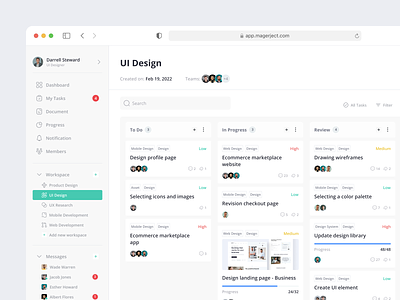 Project Management Dashboard board design dashboard list management minimalist project dashboard project management project website task task management ui uidesign user interface userinterface website