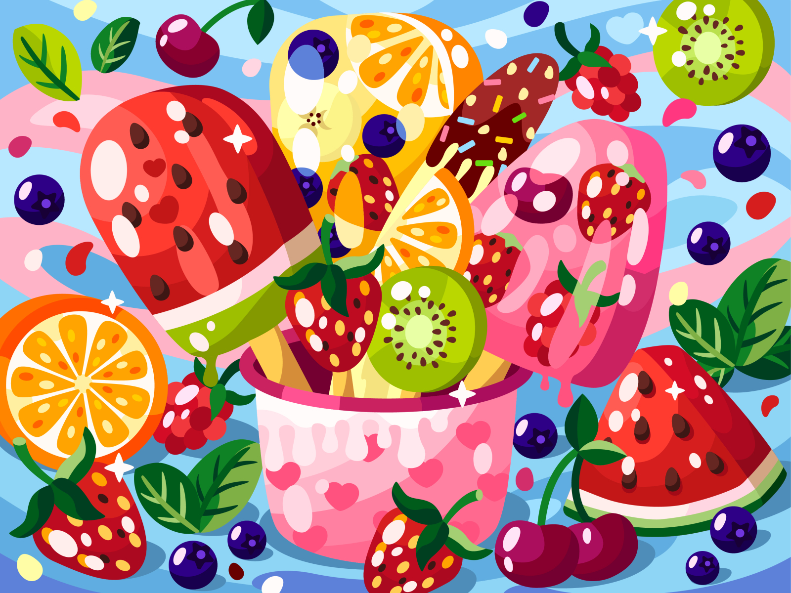 Fruits in cup by Svetlana Malysheva on Dribbble