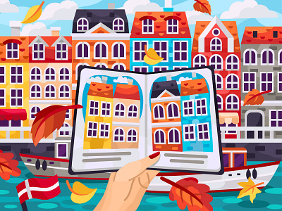 Autumn Copenhagen 2dillustration adobe illustrator autumn denmark design europe flat graphic illustration kopenhagen sketchbook vector vector art