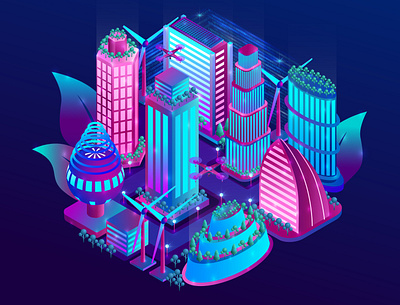 Futuristic city adobe illustrator app city design ecology future futuristic graphic illustration skyscraper technologies vector vector art