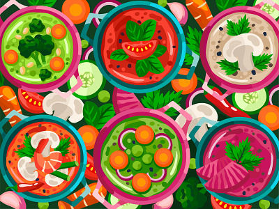 Soups adobe illustrator design flat food food and drink food illustration graphic healthy food illustration soup vector vector art